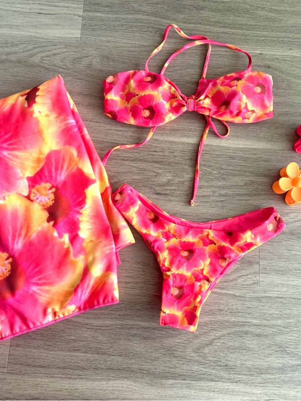 Floral Bikini and towel set